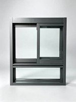 Fenêtre coulissante moderne en aluminium certifiée CE YATTON avec moustiquaire en acier inoxydable, ouverture horizontale, coupe-vent, pour cuisine et école