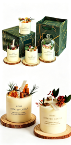 Candela Profumata in Cera di Soia con Cupola di Vetro Rustica Botanica, Fiori Essiccati, Aromaterapia, Fragranza Naturale per la Casa, Decorazione, Regalo, Matrimonio, Diwali - Product Image 5