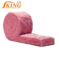 ISOKING Rouleau d'isolation en fibre de verre rose avec feuille de protection en kraft, matériau acoustique et thermique pour système de ventilation de conduits CVC