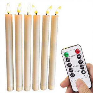 Juego de 10 Velas LED con Control Remoto, Funcionan con Pilas, sin Llama, Color Marfil, con Efecto de Cera de Abeja, Parpadeantes, con Mecha 3D, para Ventana, Navidad, Hogar - Product Image 2