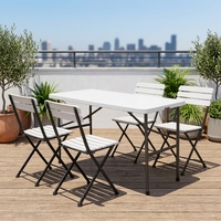 Table pliante portable en fer 122 cm, design moderne pour entrepôt, parc, utilisation en extérieur