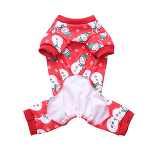 Venta al por mayor encantador muñeco de nieve para pijamas de ropa de perro de Navidad - Product Image 6