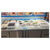 Réfrigérateur pour fruits de mer et viandes, anti-corrosion, anti-rouille, pour bar à sushis, boulangerie, vitrine réfrigérée, table à glace, refroidisseur à air, 2 portes