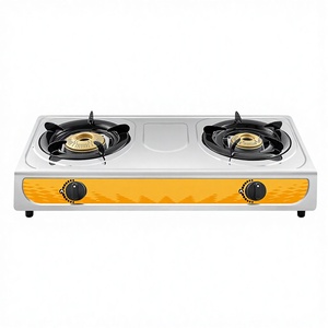 Fornello a <span class=keywords><strong>Gas</strong></span> Doppio ZHANBANG di Alta Qualità a Basso Prezzo, 2 Bruciatori in Acciaio Inox, Classe A per Risparmio Energetico, GPL, per Camper e Hotel - Product Image 1