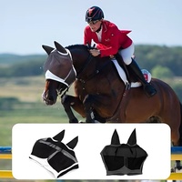 Masque anti-mouches pour chevaux respirant avec protection UV, sangles Velcro réglables et ventilation en maille pour le contrôle des parasites et des maladies en extérieur
