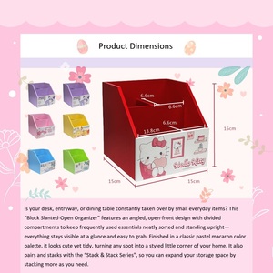 Organisateur de rangement de bureau en bambou, porte-crayons et stylos, 15x15x15 cm - Product Image 6