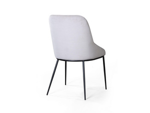 Nuovo design elegante sedia da pranzo imbottita in <span class=keywords><strong>tessuto</strong></span> grigio confortevole con gamba in metallo - Product Image 2
