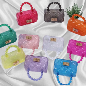 Borsa Tote elegante borsa con perla trasparente Color caramella borsa monospalla per bambina sacchetto di gelatina per bambini Mini Jelly Bag - Product Image 1