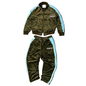 Clothing Manufacturer Custom Reflective High Quality <b>Velvet</b> Zip up <b>Jackets</b> and Pants Two Pieces Jogging Suit <b>Velvet</b> Tracksuits - Product Image 1