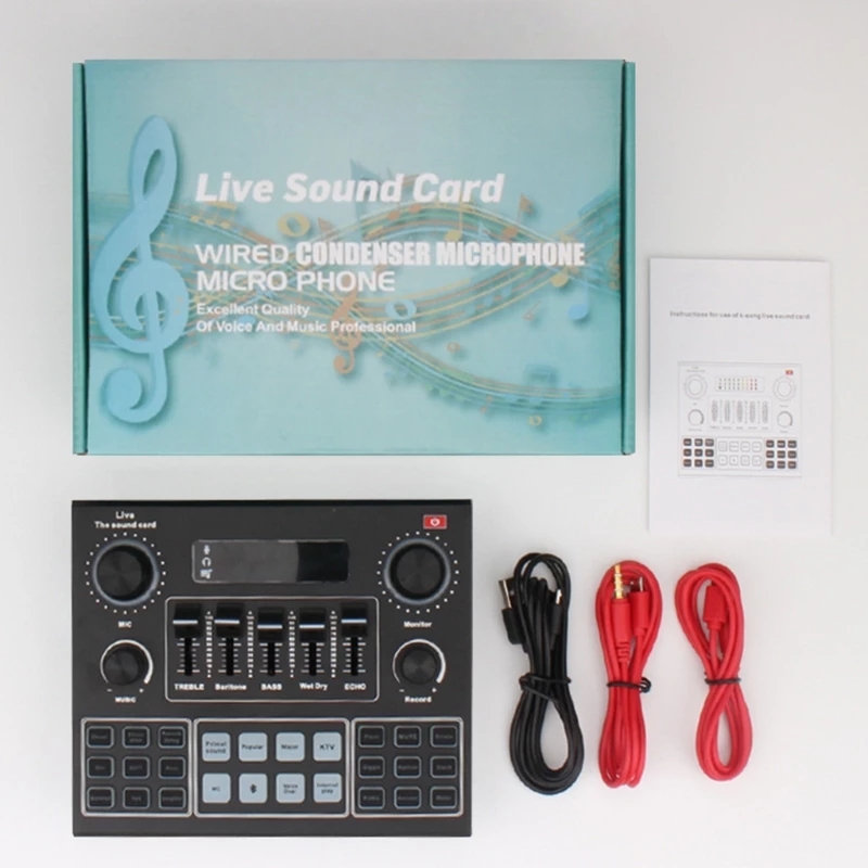 Kit Podcast Completo: Interfaccia Audio, Mixer DJ, Microfono BM-800 E Braccio Regolabile Per Streaming E Registrazione