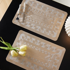 Nordic Minimalist PVC Placemat Gold Round <b>Waterproof</b> Oil Resistant Party Home Use Heat Insulation <b>Mat</b> - Product Image 4