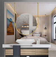 Miroir de salle de bain intelligent à LED, écran tactile, trois couleurs réglables, sans cadre, étanche IP65, alimenté par prise murale, moderne