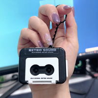 Mini Cassette de Plástico, Reproductor de Música, Grabador, Divertido, Pequeño, Portátil, Adorno Colgante, Creativo, Retro, Grabadora de Cinta de Plástico, Llavero
