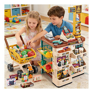 Juguete de rol de supermercado: Caja registradora, escáner, carrito de compras, juguetes educativos para niños - Product Image 3