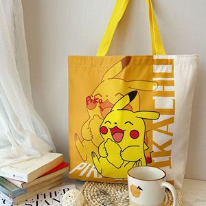Sac à bandoulière en toile grande capacité Kawaii pour enfants, sac à livres coloré, porte-monnaie KT Cat, sac à dos Pokémon <span class=keywords><strong>Pikachu</strong></span> - Product Image 2