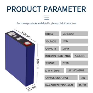 Nuevo LTO 2,3 V 20Ah Prismático Grado A Titanato de litio 2,3 V 10ah scib LTO 30C descarga LTO celda de batería de titanato de litio - Product Image 3