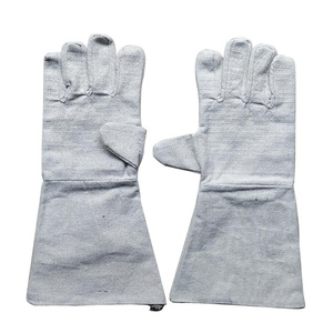 Gants de soudage en toile, 37 cm, 24 fils, épaissis, double couche, pour travaux de construction et de machinerie - Product Image 1