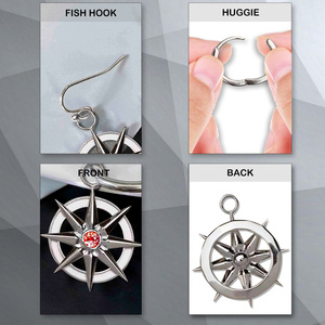 Vintage Antique <b>Silver</b> Plated Antique Bronze Plated SKZ Eight-pointed Star Earrings for Women - Product Image 4