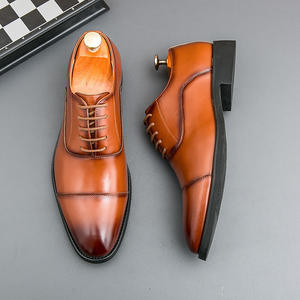 Zapatos Oxford de Hombre Británicos, Impermeables, de Cuero Genuino, Punta Cerrada, Hechos a Mano, para Boda, Formales, Casuales de Negocios, Antideslizantes, con Hebillas y Correas - Product Image 2
