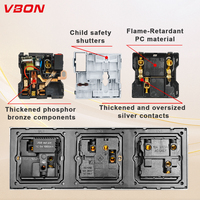 VBQN Wenzhou électrique maison lumière mur puissance interrupteurs électriques prise britannique prises et interrupteurs électriques
