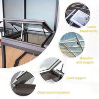 Fenêtre de toit manuelle à ouverture verticale ventilée 600x600mm, double vitrage trempé, cadre en alliage d'aluminium, insonorisée pour greniers et sous-sols