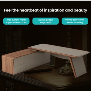 Modern Luxury <b>Solid</b> <b>Wood</b> Durable High Quality Executive Office <b>Desk</b> for CEO Commercial Use - Product Image 3