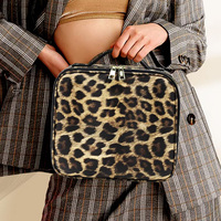 Organisateur de maquillage de voyage professionnel en polyester à pois, couche détachable, boîte de rangement, mini sac à main