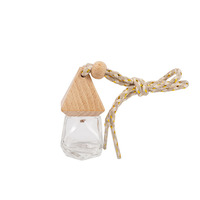 Bouteilles de parfum pour voiture en verre givré, vides et rechargeables, 10 ml, avec pendentif