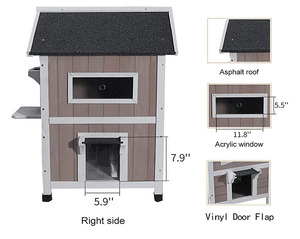 Fabrika fiyat ucuz pet kafesleri açık sağlam ahşap mobilya kedi ahşap evi kafes - Product Image 3