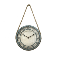 Infinity Time 13 pouces horloge murale côtière corde de chanvre mouvement à Quartz marocain en détresse corps en plastique 3D chanvre déco horloges suspendues