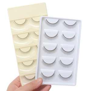 5 paires de faux cils d'entraînement, volume complet, en boîte, pour l'extension de cils, cils en bande pour débutants et salons - Product Image 1