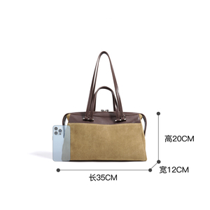 <span class=keywords><strong>Sac</strong></span> fourre-tout en daim patchwork de luxe pour femmes, dernier cri, de qualité supérieure, <span class=keywords><strong>sac</strong></span> à <span class=keywords><strong>main</strong></span> élégant pour femmes, prix bas - Product Image 4