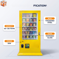 Distributeur automatique intelligent ZDYS, compact, mini, multi-paiements (pièces, billets, cartes), 150-200 articles, surveillance à distance, intégration POS