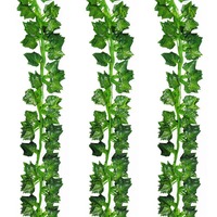 Feuilles de lierre artificielles Y-0003, feuilles de radis vertes en plastique pour la décoration de la maison et du plafond