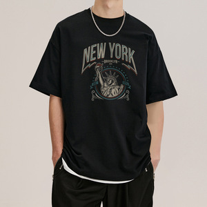 Verano 180 gramos 3D tela hombres Camiseta de manga corta Europa y Estados Unidos todas las camisetas sueltas casuales a juego - Product Image 1