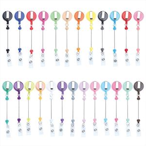 DIY Beaded Retractable Badge Reel <b>Nurse</b> ID Card Holder With PVC Clip Handmade Bead Decoration Customizable for Personalization - Product Image 2