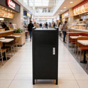 Station de recyclage de vaisselle fermée sur pied en métal pour aires de restauration, aéroports, bureaux, hôpitaux et cantines - Product Image 1