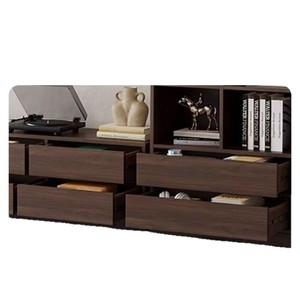 Tv Cabinet Floor <b>Standing</b> Double Layer Storage Drawer Living Room Office Furniture - Product Image 1