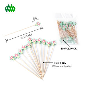 Palillos de Cóctel de Bambú con Forma de Hongo de 13 cm, Ecológicos y Compostables, para Fiestas, Picnics y Decoración de Restaurantes - Product Image 2