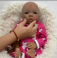 18 pouces/46 cm vraie poupée afro-américaine enfant cadeau souple Silicone Reborn Baby Doll