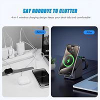 Station de charge sans fil 3 en 1, portable, pliable, chargeur sans fil magnétique 15W, support de téléphone portable, chargeur sans fil pliable