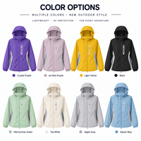 Veste de protection solaire légère en nylon UPF50+ sur mesure OEM, tissu en fil original respirant et pliable pour la randonnée et la course à pied