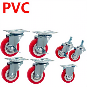 2 roulettes en PVC rouge de taille <span class=keywords><strong>anglaise</strong></span>, deux voitures latérales, supports à crochet, transport. Roulettes pour meubles à usage général, roulettes pour pieds de meubles en carton - Product Image 2