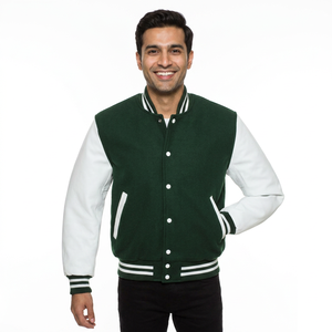 Wholesale High Quality Varsity <b>Jacket</b> <b>Men</b> Chenille Embroidery Leather Sleeves Custom <b>Baseball</b> CollegeBaseballjacket <b>for</b> <b>men</b> - Product Image 1