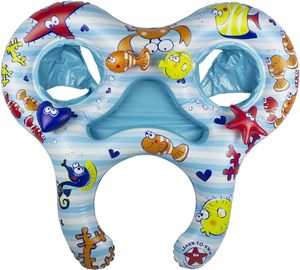 Bouée de piscine double pour bébé et enfant, avec anneau adulte intégré pour deux enfants, pour flotter ensemble - Product Image 1