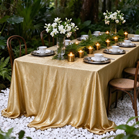 Nappe longue élégante en jacquard, linge de table en satin pour mariage en plein air, banquet et décoration de fête
