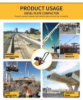 Compacteur à plaque vibrante avec réservoir d'eau pour la compactation des fondations et des sous-sols, fabricant OEM en stock, certifié CE TUV