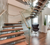 VIKO Moderne Led En Bois Escaliers Mono Stringer Escalier
