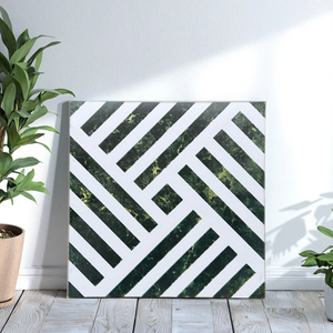 Mattonelle per pavimenti in porcellana color porcellanato piccolo stile floreale 300mm 300x mm bianco venato verde scuro - Product Image 3