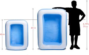 Bañera inflable personalizada para niños, <span class=keywords><strong>piscina</strong></span> de bolas, dos anillos, azul y blanco, PVC, familiar - Product Image 3